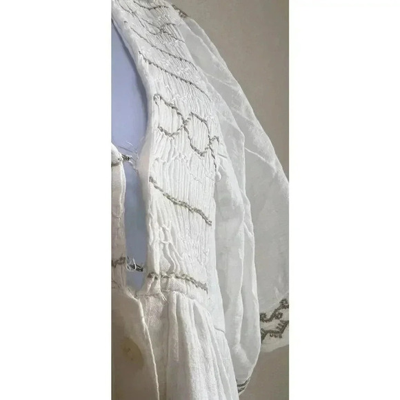 Free People Samantha Shirt Dress Womens Size M Ivory Combo With Pockets NWT - Picture 5 of 15